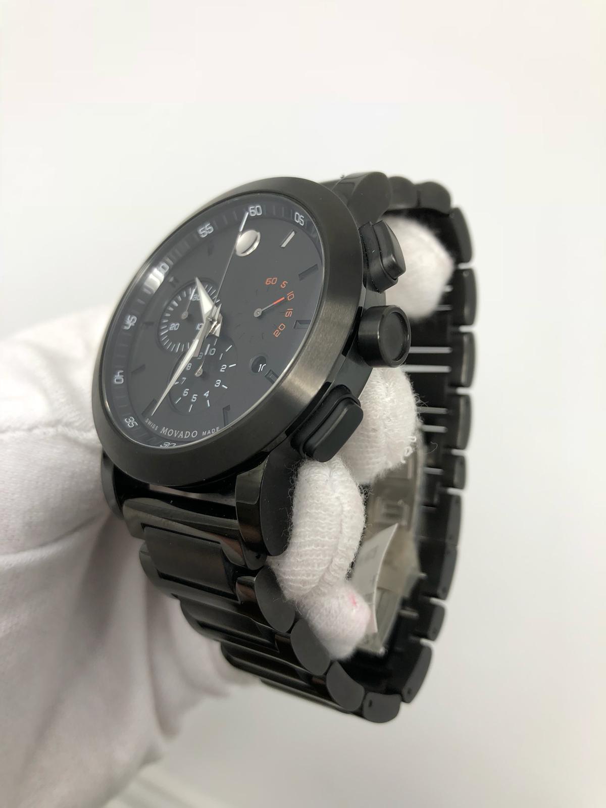 Movado Museum Sport Chronograph Black Dial Black Tone Men