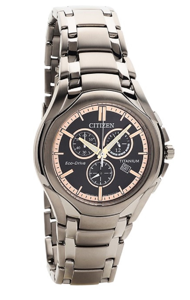 Citizen Eco-Drive Titanium Chrono Black Dial WR 100m Men's ...