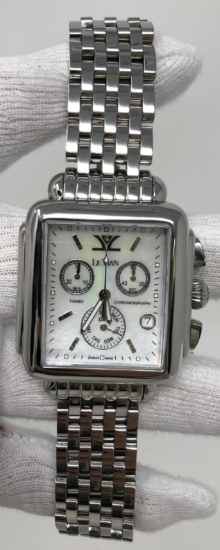 Le Vian Chronograph Watch- Stainless Steel Le Vian Soho III Black Diamond Mens Watch, Swiss Chronograph  main image 2