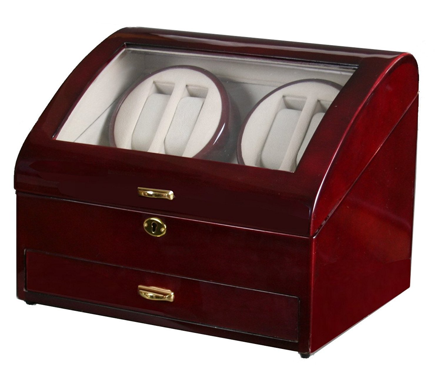 Kendal Quad Watch Winder with Storage Quality Red Wood Case WW46 SD eBay