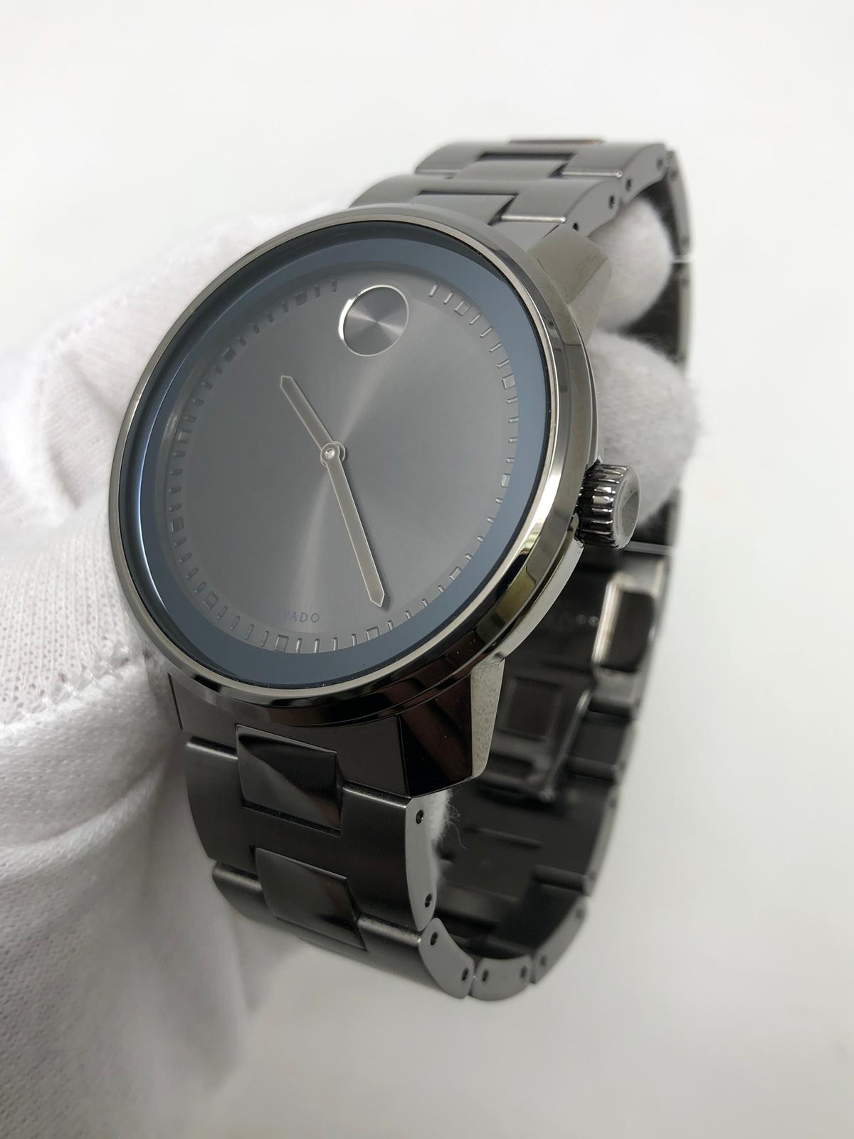 Movado Bold Swiss Gray Dial Grey  vent Stainless Steel Men  