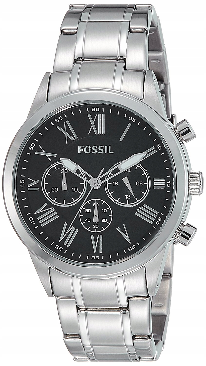 Fossil Flynn Midsize Chronograph Silver Tone Black Dial Men's Watch ...