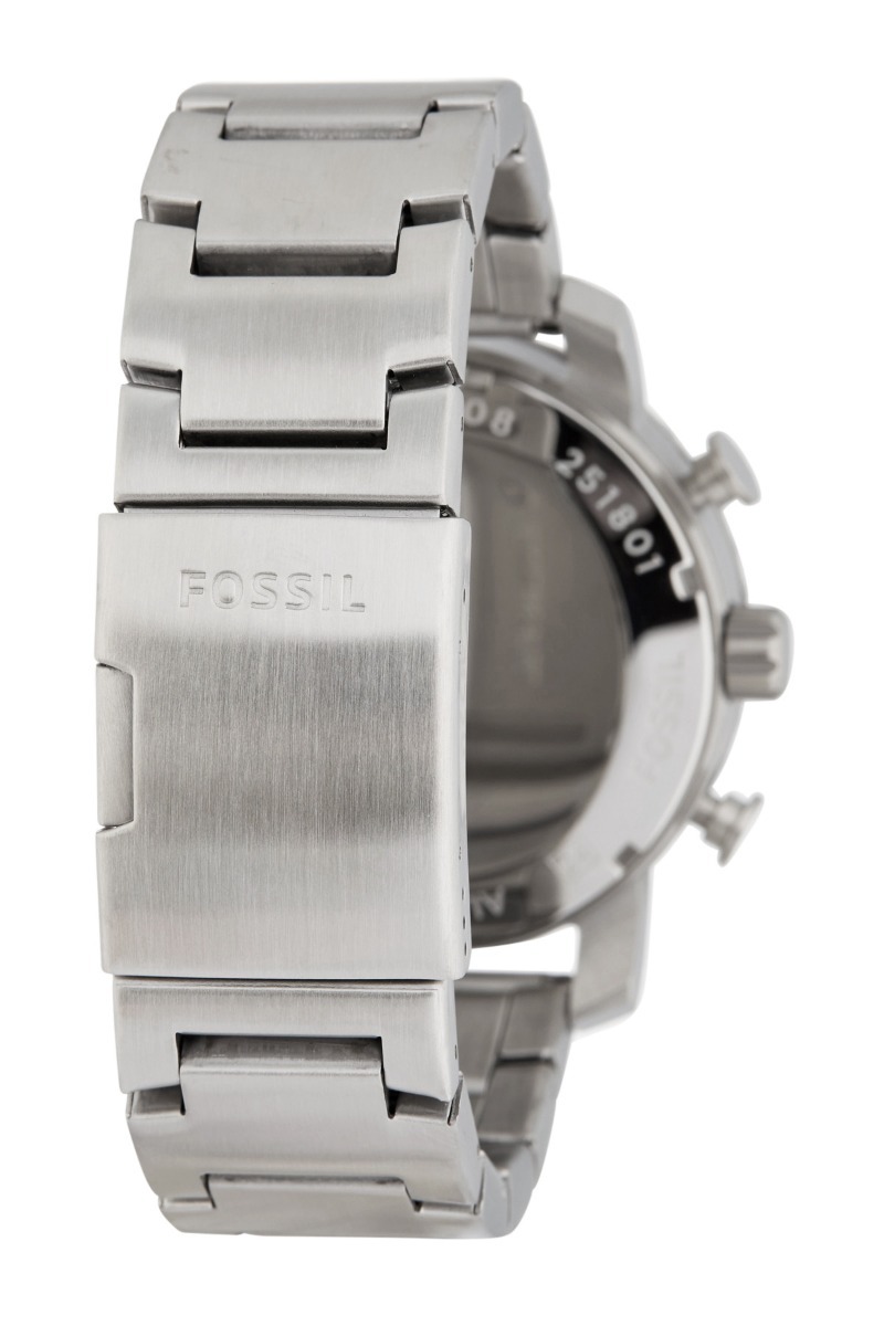 fossil chronograph silver dial men's watch