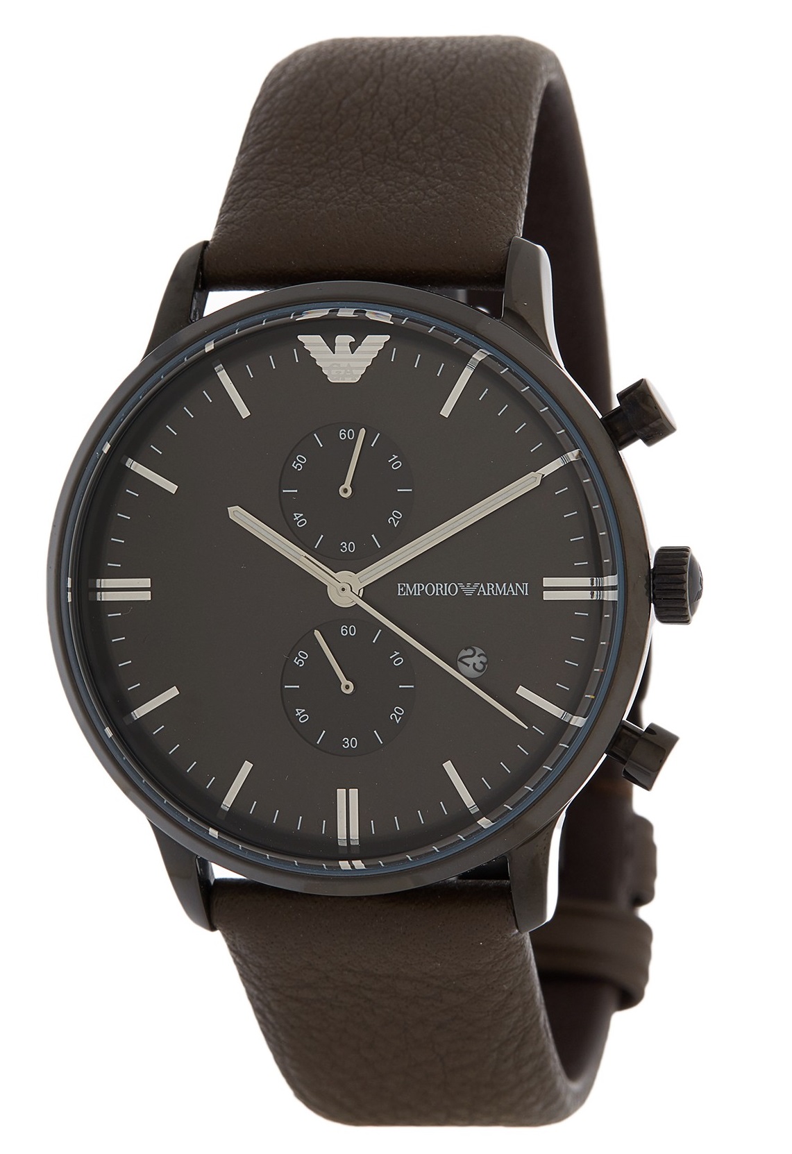 Chronograph Black Dial Brown Leather 