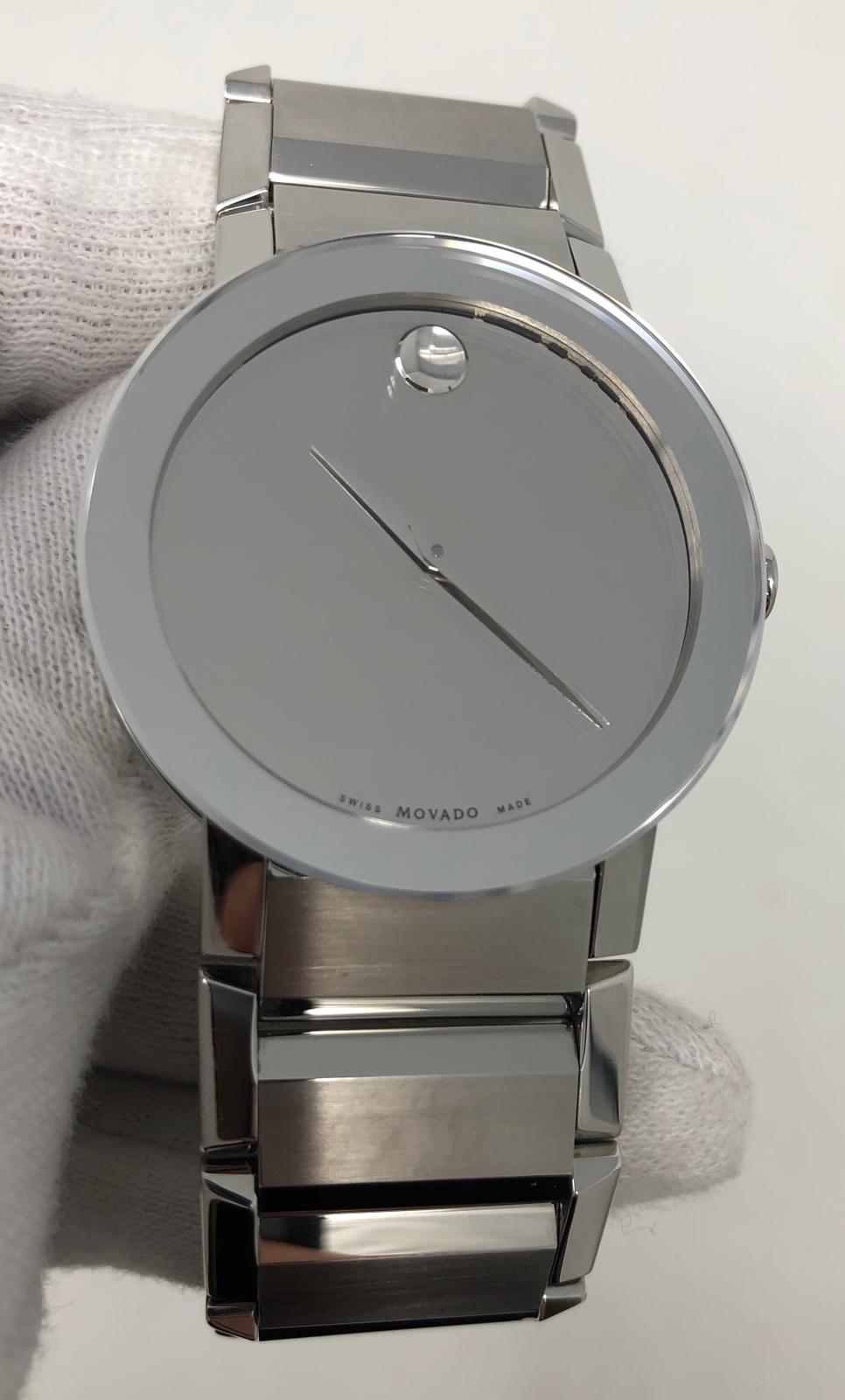 Movado Sapphire Swiss Made 38mm Silver Mirror Dial Silver Mens Watch ...