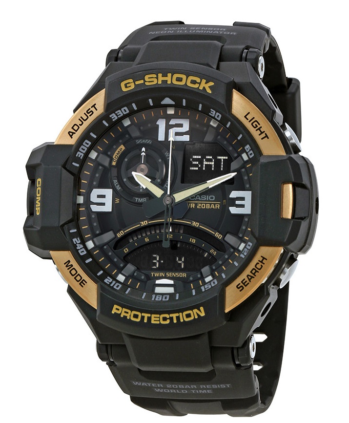 Casio G-Shock Gravity Master Compass Black Silicone Men's Watch GA1000 ...