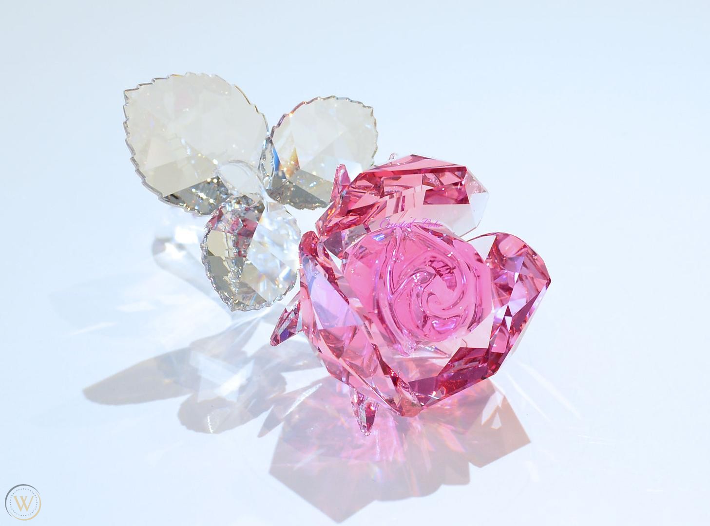 Swarovski Secret Garden Blossoming Rose Pink Flower Crystal Figurine