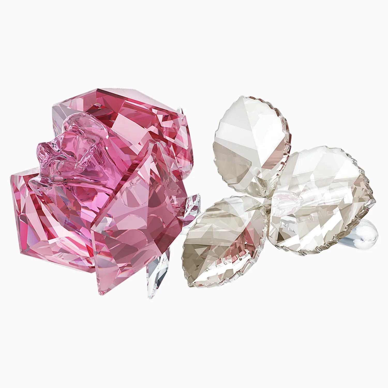 Swarovski Secret Garden Blossoming Rose Pink Flower Crystal Figurine