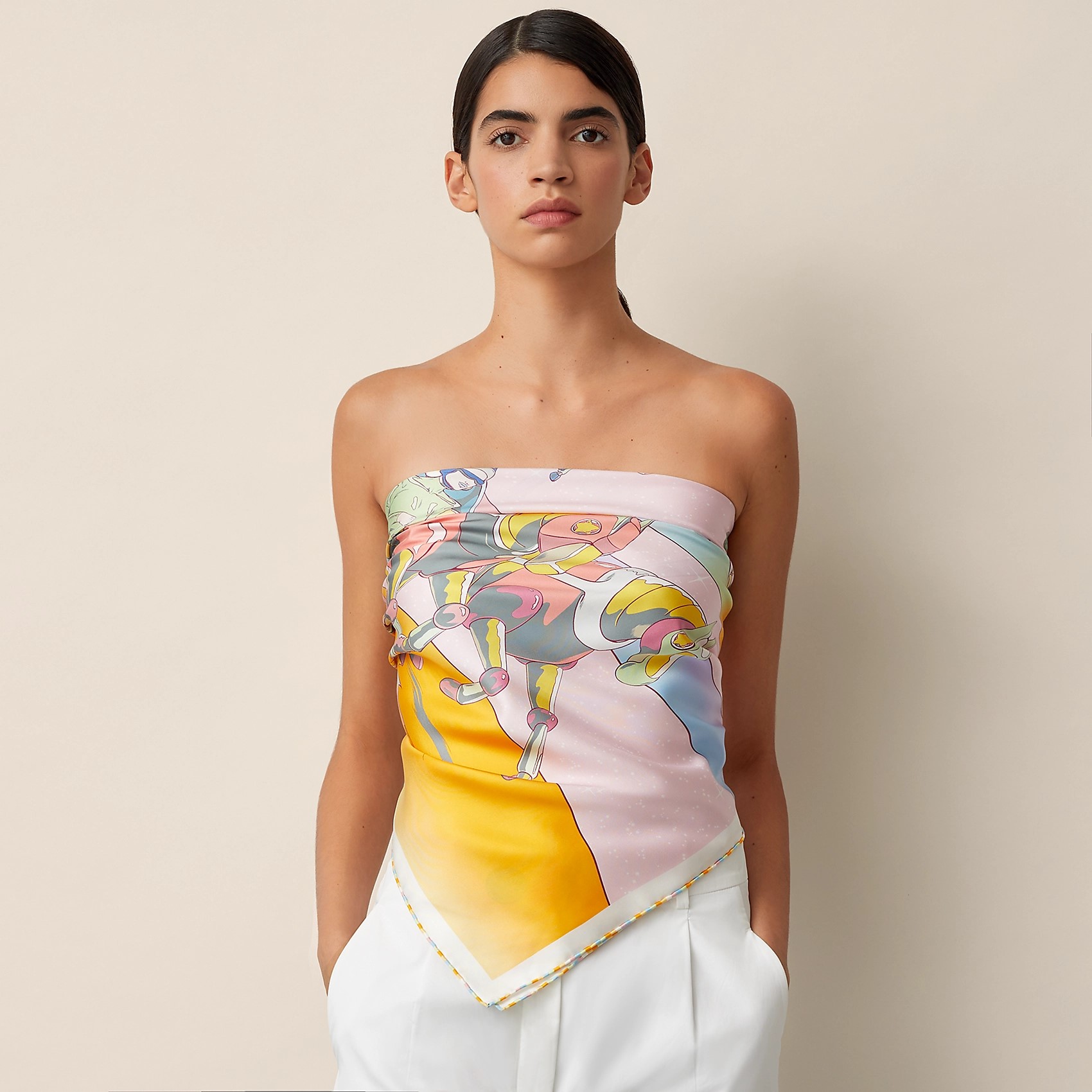 エルメス シルク SPACE DERBY スカーフ HERMES Space Derby Scarf 90, 100% Silk, Rose Pale, Ciel