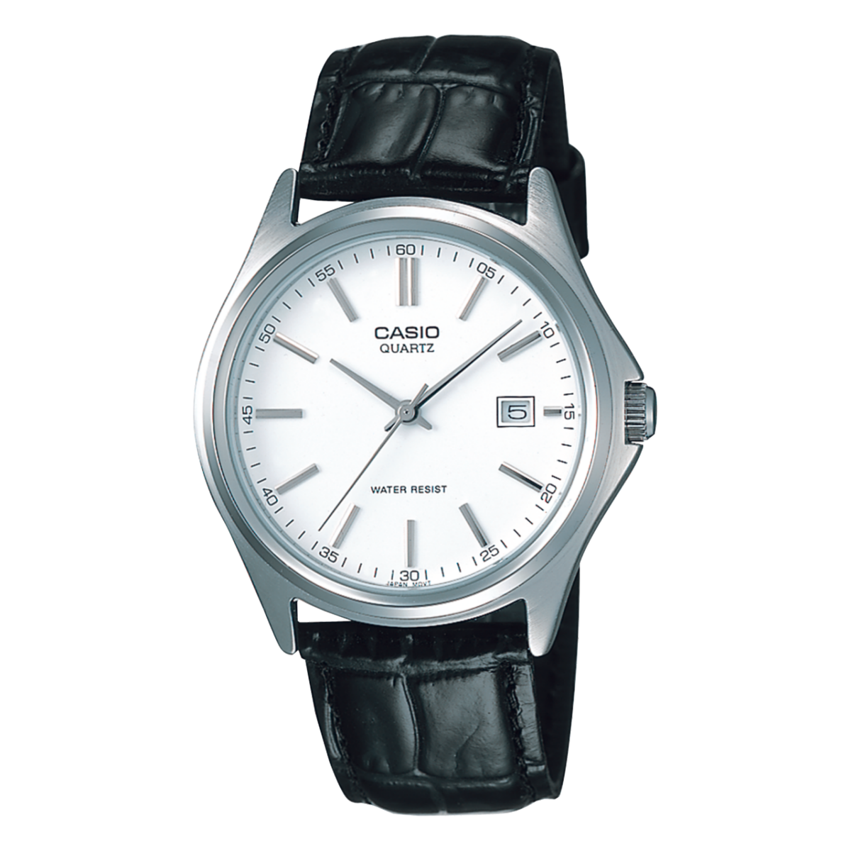 Casio Analog Quartz White Dial Black Leather Men's Watch MTP-1183E