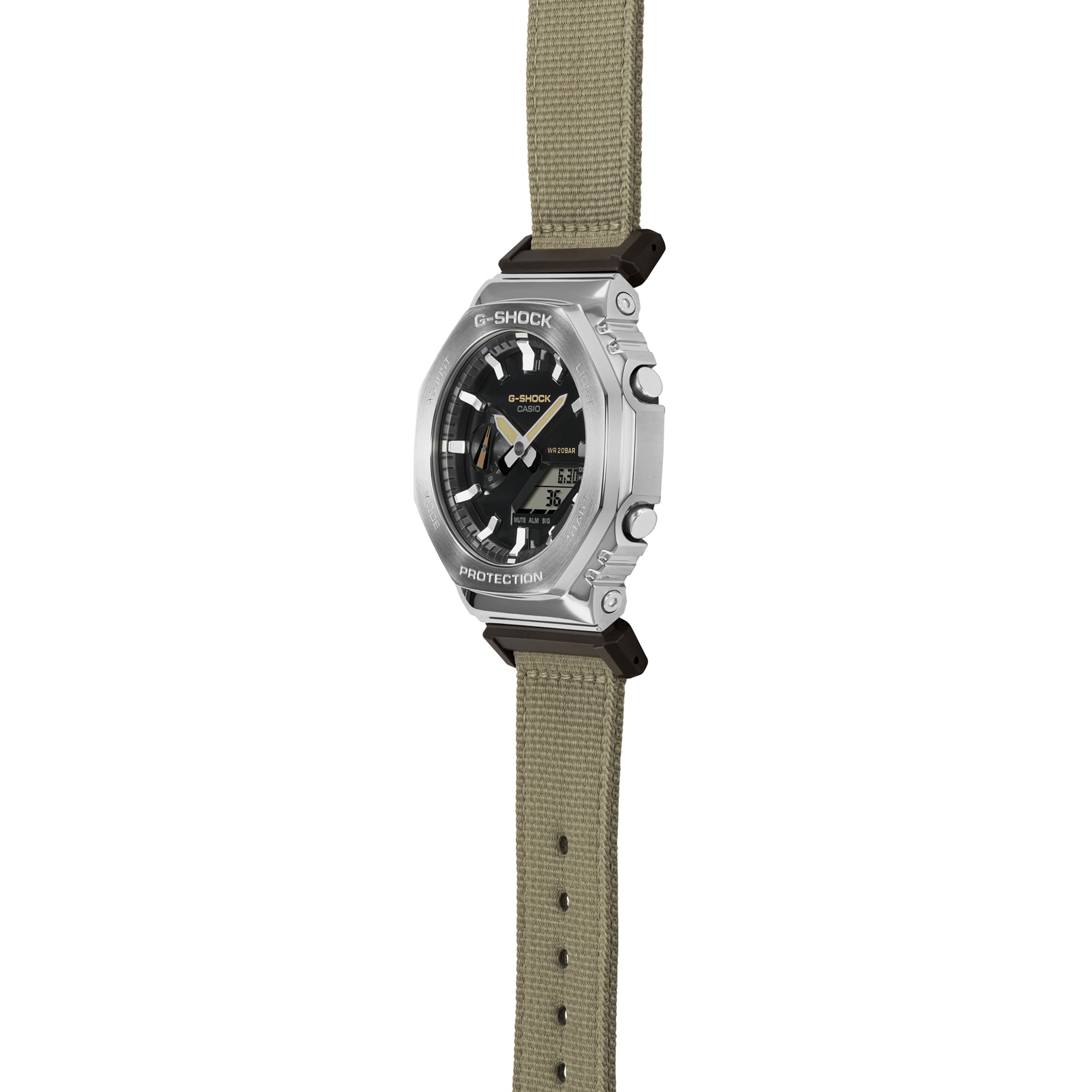 Casio G-Shock G-Steel Black Dial Green Nylon Men's Watch GM