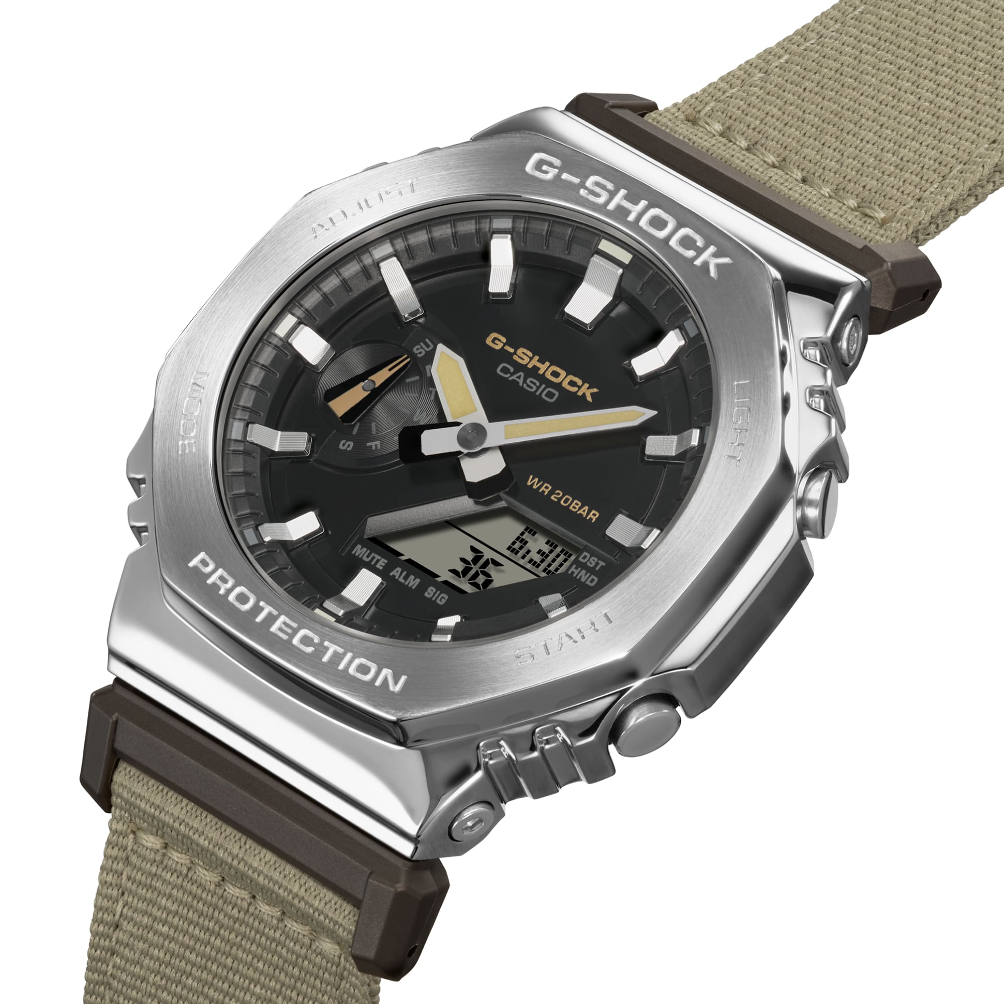 Casio G-Shock G-Steel Black Dial Green Nylon Men's Watch GM